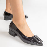 Pantofi GLOSS BUCKLE Negru