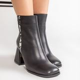 Ghete din Piele Naturala Neagra Gala