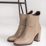 Ghete Dama Chic Elegance Taupe cu Design Asimetric