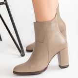 Ghete Dama Chic Elegance Taupe cu Design Asimetric
