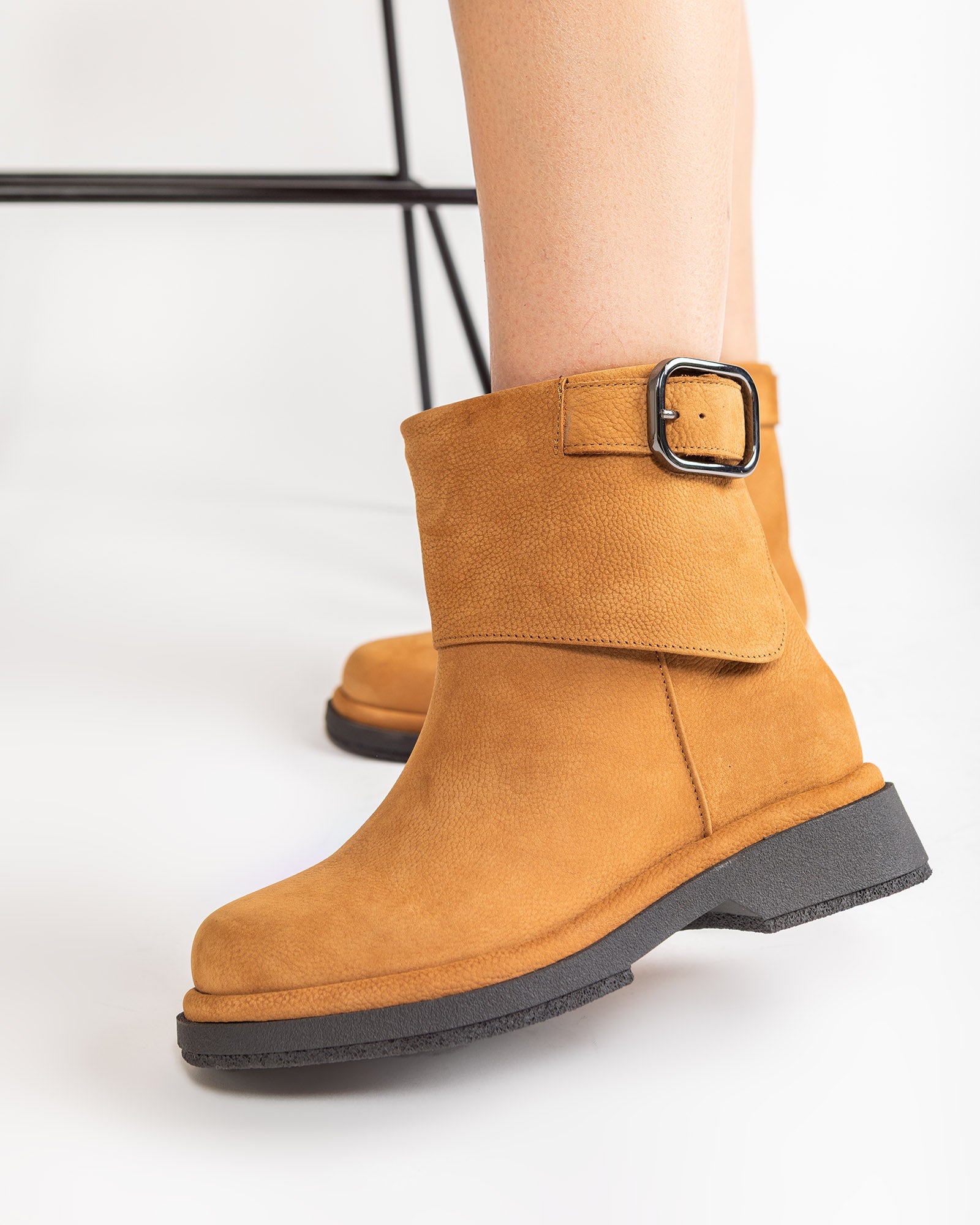 Ghete Piele Naturala Rebel Chic Camel