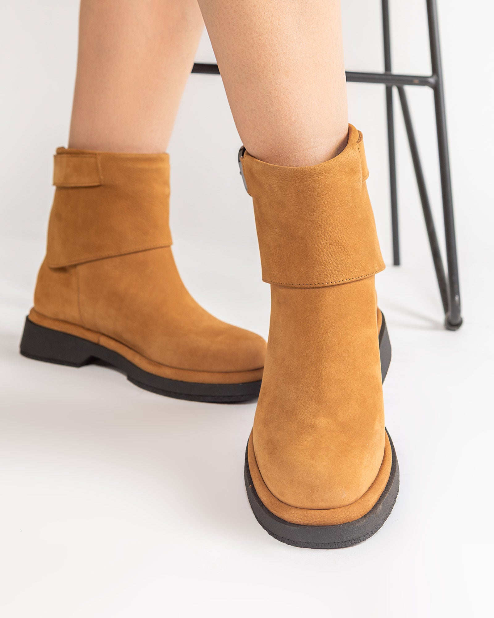 Ghete Piele Naturala Rebel Chic Camel