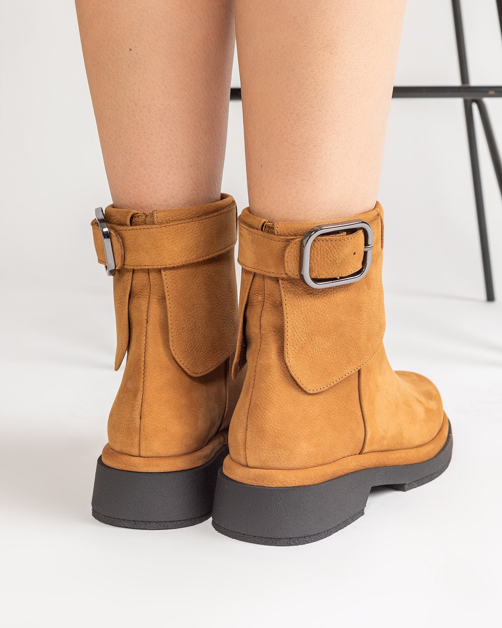Ghete Piele Naturala Rebel Chic Camel
