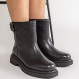 Ghete Piele Naturala Rebel Chic Negru