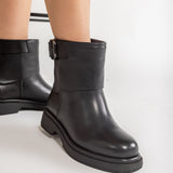 Ghete Piele Naturala Rebel Chic Negru