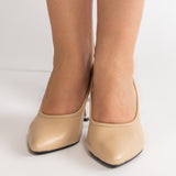 Pantofi Stiletto Eleganti Jordan Piele Bej