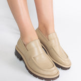 Pantofi Loafer NAOMI Chunky Piele Bej