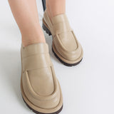 Pantofi Loafer NAOMI Chunky Piele Bej