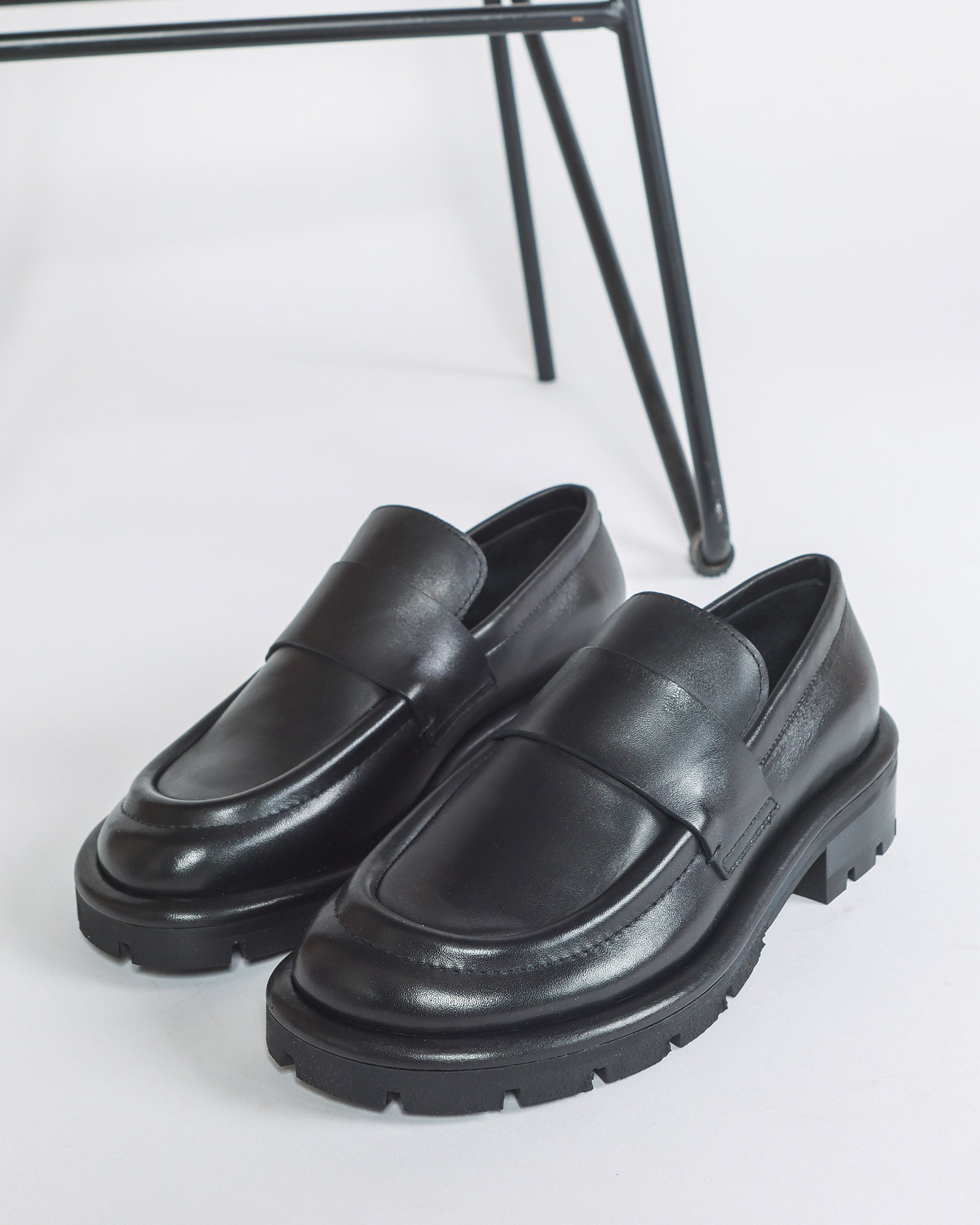 Pantofi Loafer NAOMI Chunky Piele Neagra