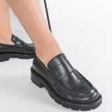 Pantofi Loafer NAOMI Chunky Piele Neagra