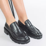Pantofi Loafer NAOMI Chunky Piele Neagra