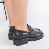 Pantofi Loafer NAOMI Chunky Piele Neagra