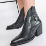 Ciocate Ankle Boots Suede Neagra Piele