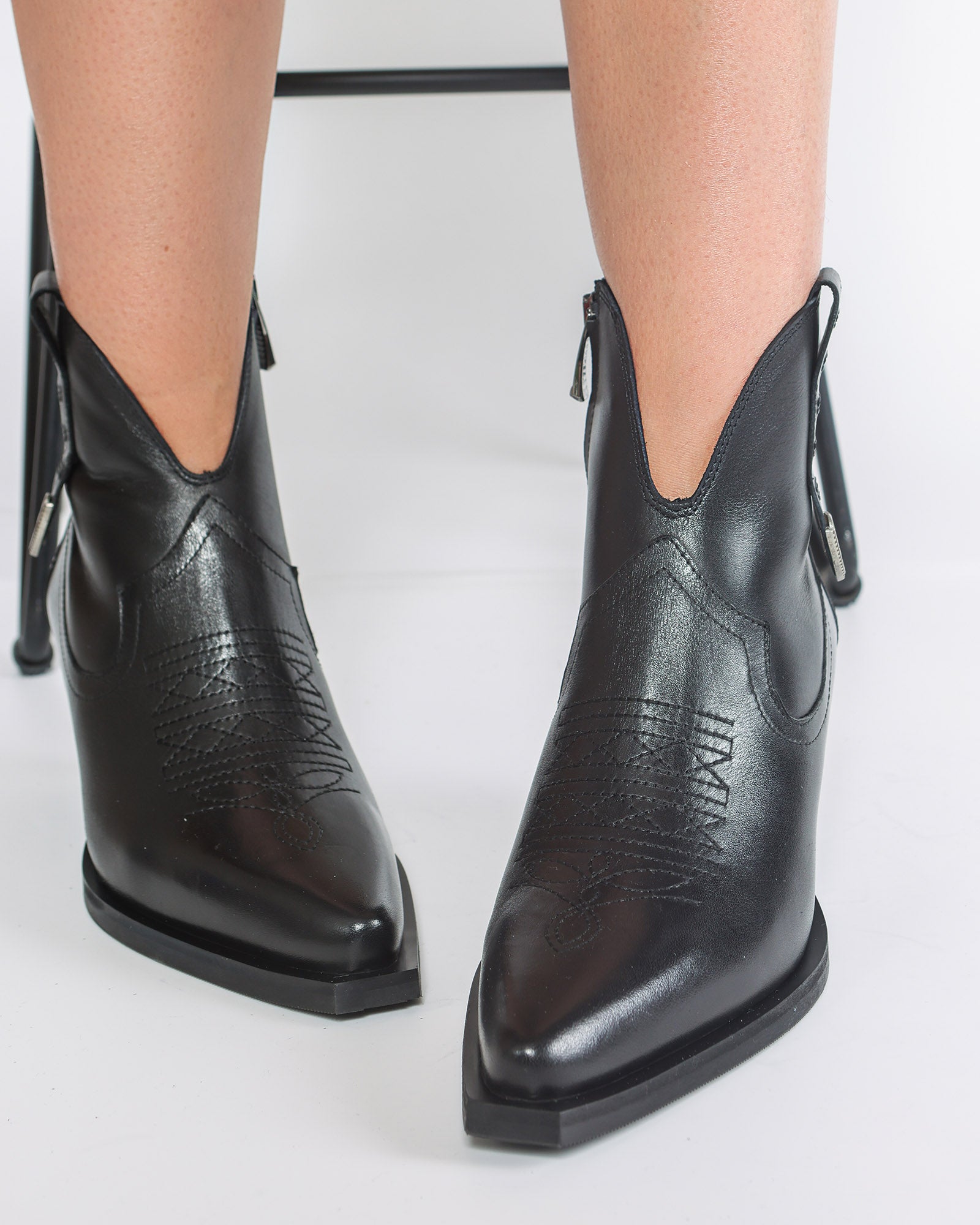 Ciocate Ankle Boots Suede Neagra Piele