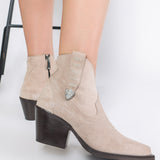 Ciocate Ankle Boots Suede Bej Piele Intoarsa