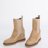 Ghete Glam Urban din Piele Naturala Intoarsa Nude