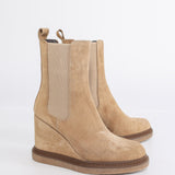 Ghete Glam Urban din Piele Naturala Intoarsa Nude