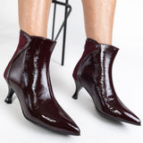 Ghete din Piele Burgundy Leya