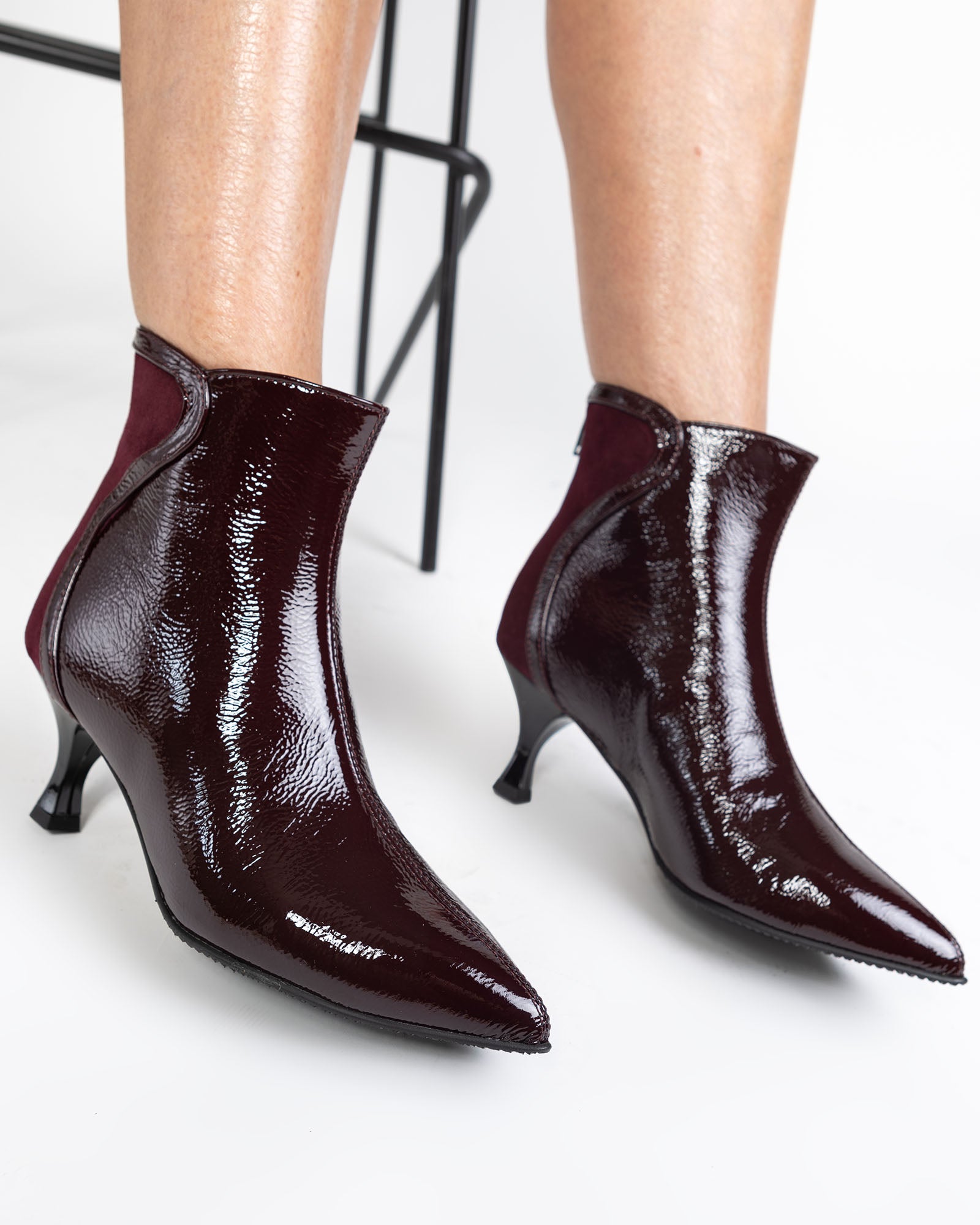 Ghete din Piele Burgundy Leya