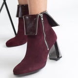 Ghete Elegante Cu Toc Patrat Betty Burgundy