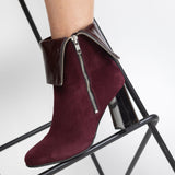 Ghete Elegante Cu Toc Patrat Betty Burgundy
