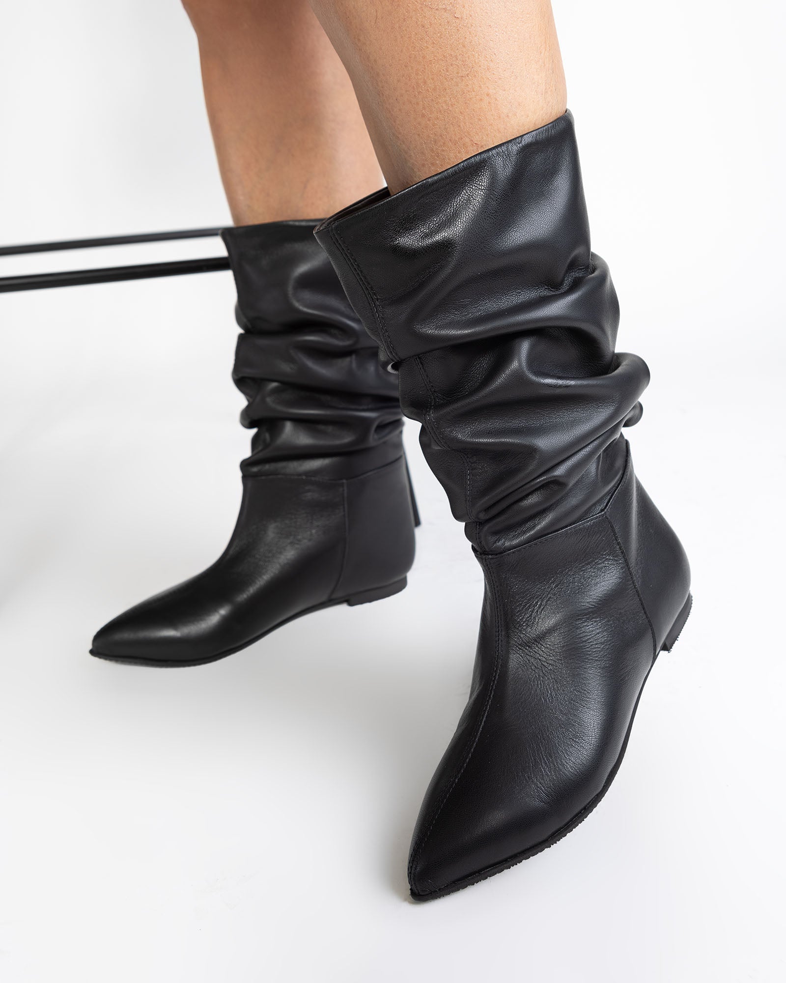 Cizme din piele neagra Bellezza