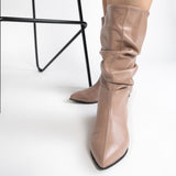 Cizme din piele taupe Bellezza