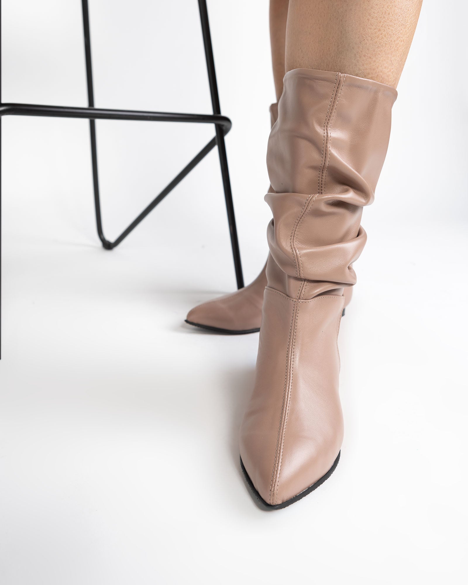 Cizme din piele taupe Bellezza