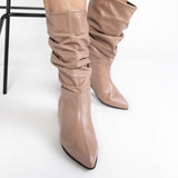 Cizme din piele taupe Bellezza