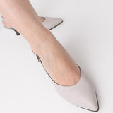Pantofi decupati cu toc jos PF0245-5 Grey