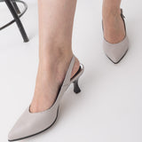 Pantofi decupati cu toc jos PF0245-5 Grey