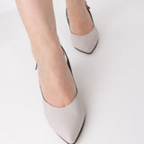 Pantofi decupati cu toc jos PF0245-5 Grey