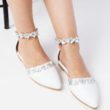Balerini cu accesorii florale Serena White