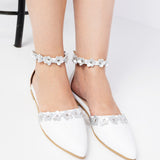 Balerini cu accesorii florale Serena White