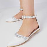 Balerini cu accesorii florale Serena White