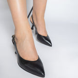 Pantofi decupati cu toc jos PF0245-5 Negru