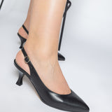 Pantofi decupati cu toc jos PF0245-5 Negru