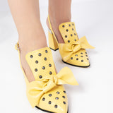 Pantofi Eleganti Cu Tinte Metallica Galben