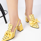 Pantofi Eleganti Cu Tinte Metallica Galben