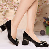 Pantofi office comozi cu accesoriu Sophie negru lac