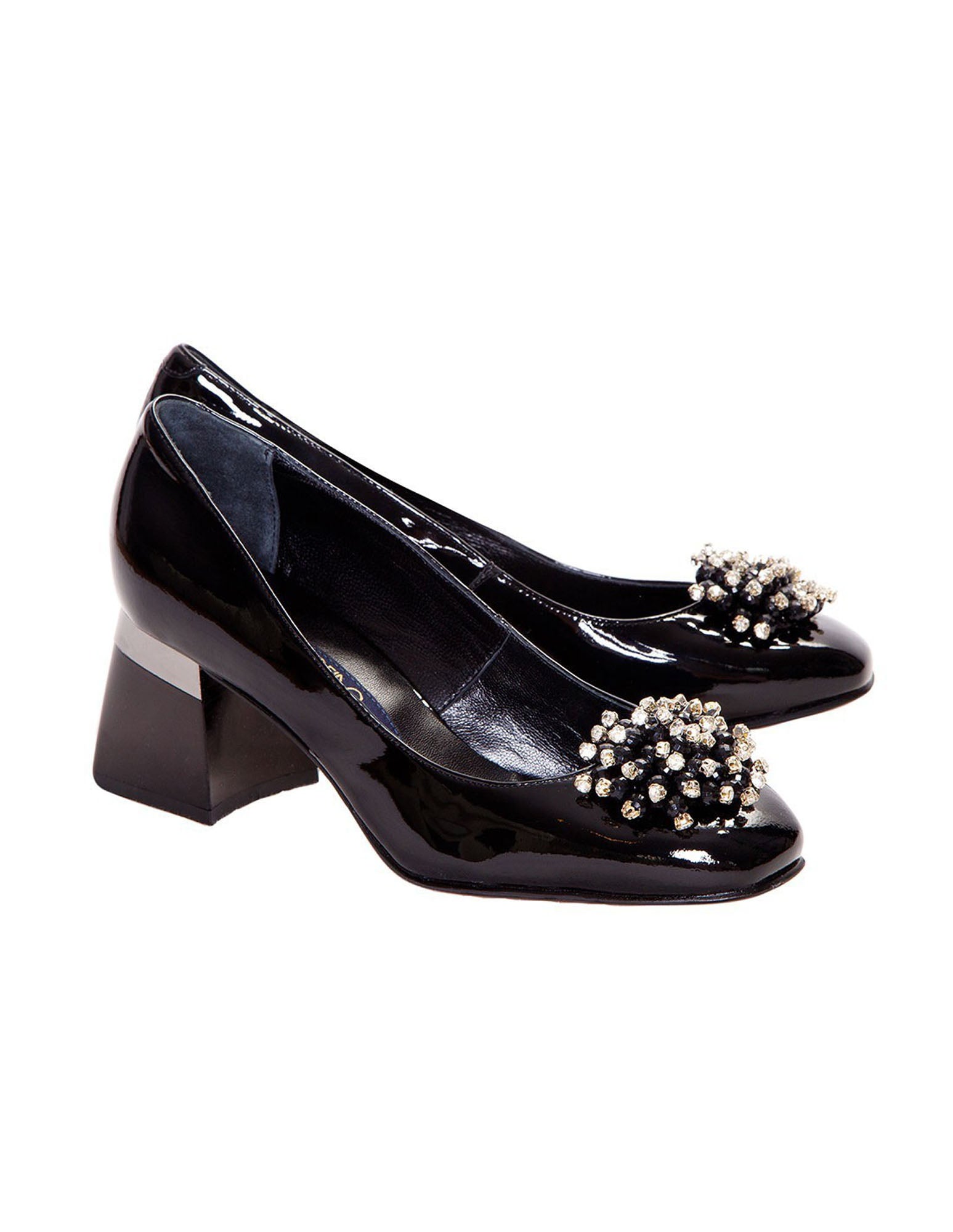 Pantofi office comozi cu accesoriu Sophie negru lac