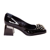 Pantofi office comozi cu accesoriu Sophie negru lac