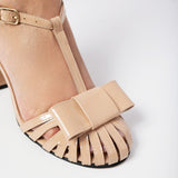 Sandale Minimaliste Din Piele Lacuita Retro Nude