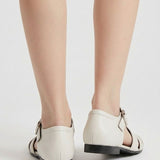 Sandale din piele alba Serene Gladiator
