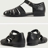 Sandale din piele neagra Serene Gladiator