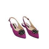 Balerin decupat din piele intoarsa FuchsiaPeace