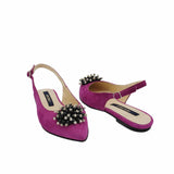Balerin decupat din piele intoarsa FuchsiaPeace