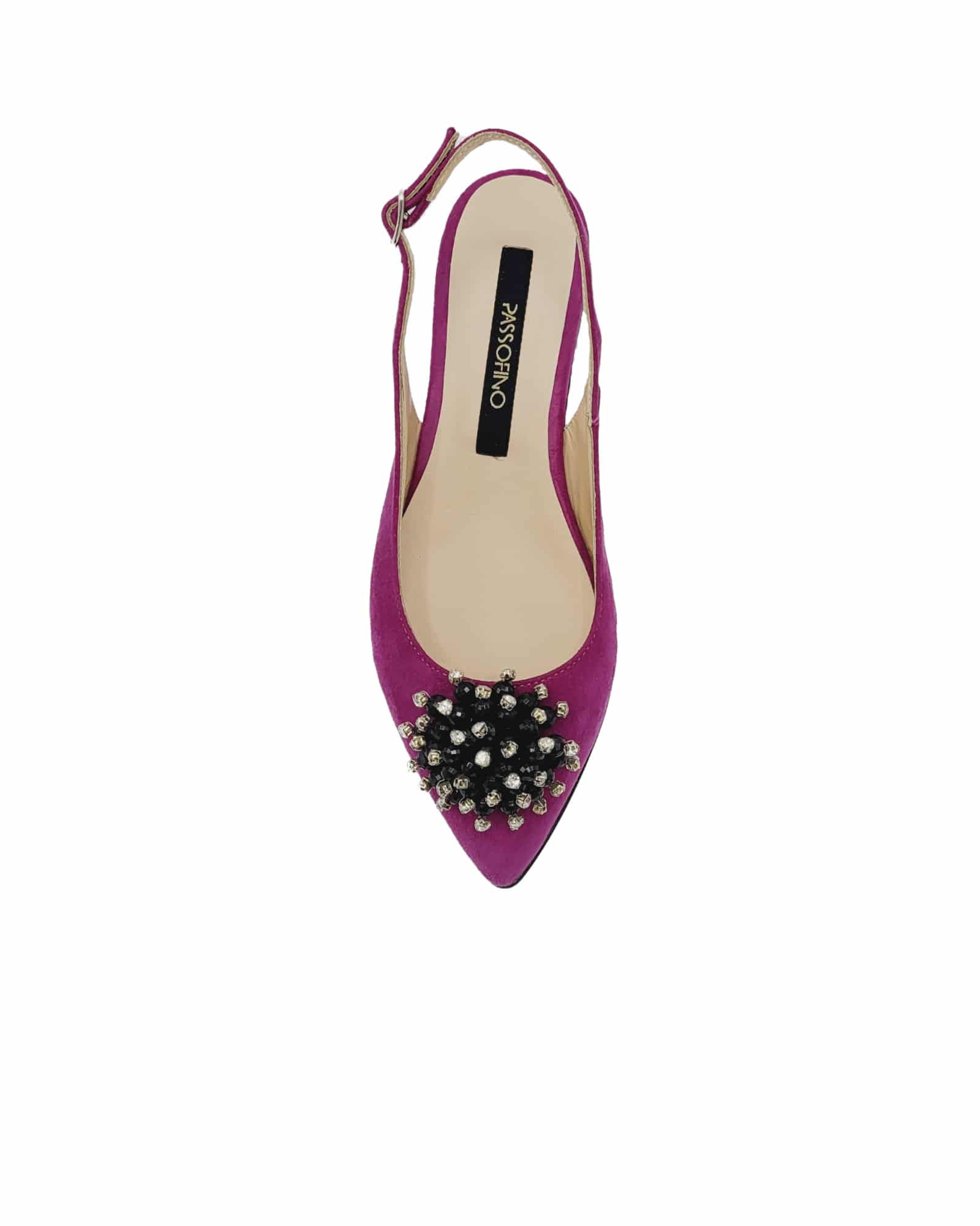 Balerin decupat din piele intoarsa FuchsiaPeace