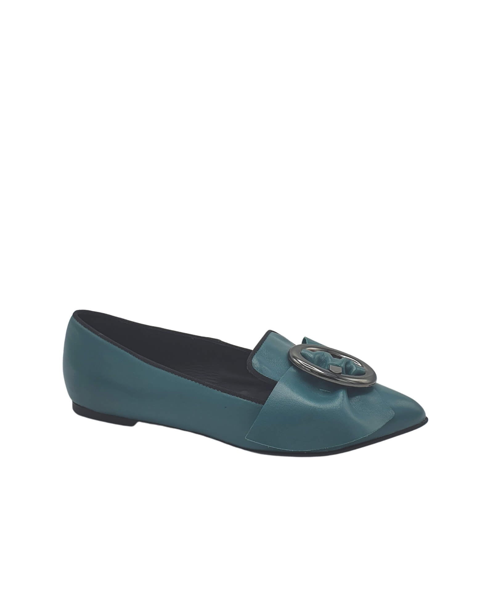 Balerini cu accesoriu oval Blake Turqoise