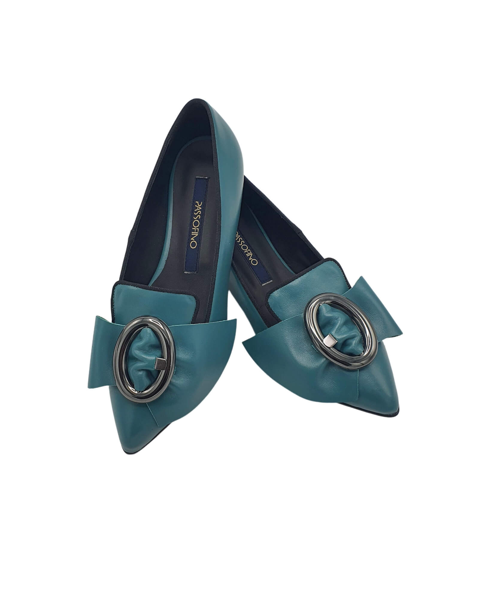 Balerini cu accesoriu oval Blake Turqoise